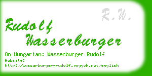 rudolf wasserburger business card